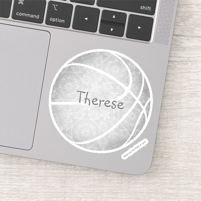 girly monochromatic grey basketball player name (Detail)
