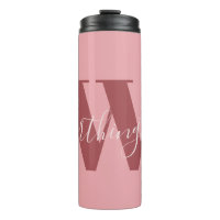 Girly Monogram and Name pink blush red