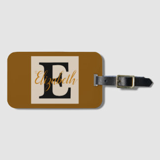 Girly Monogram and Name pink purple Luggage Tag