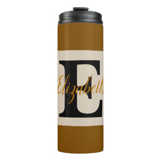 Girly Monogram and Name pink purple Luggage Thermal Tumbler