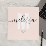 Girly Monogram Calligraphy Blush Pink Binder<br><div class="desc">Elevate your organization with a touch of feminine flair! Introducing our personalized binder, crafted meticulously with the modern woman in mind. Adorned with your name in an elegant modern script, it perfectly complements the oversized sans serif monogram, creating a harmonious balance of sophistication and style. The binder's delicate design elements...</div>