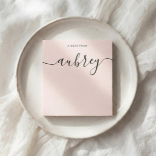 Girly Monogram Calligraphy Blush Pink Notepad