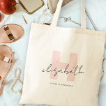 Girly Monogram Calligraphy Coral Blush Pink Tote Bag<br><div class="desc">Girly Monogram Calligraphy Coral Blush Pink Tote Bag. Easy to customize feminine and elegant script typography monogram. Perfect monogrammed name gift idea!</div>