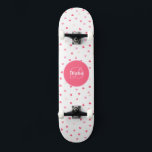 Girly Monogram cute hearths with name Skateboard<br><div class="desc">Make this Girl Skateboard Monogram and Name & hearts your own by adding your text. To access advanced editing tools,  please go to "Personalize this template" and click on "Details",  scroll down and press the "click to customize further" link. Perfect for any celebration and occasion as a Girl gift!</div>