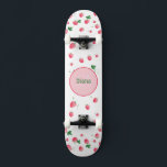 Girly Monogram cute strawberres with name Skateboard<br><div class="desc">Make this Girl Skateboard Monogram and Name your own by adding your text. To access advanced editing tools,  please go to "Personalize this template" and click on "Details",  scroll down and press the "click to customize further" link. Perfect for any celebration and occasion as a Girl gift!</div>