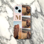 Girly Monogram Elegant Photo Blush Pink  iPhone 15 Case<br><div class="desc">Create a unique and stylish look with this personalized iPhone case. Add your 4 favourite photos and customize it with your monogram for a truly personal touch. Perfect for showcasing your memories and style!</div>