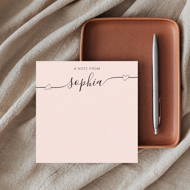 Girly Monogram Heart Calligraphy Blush Pink Card (Creator Uploaded)