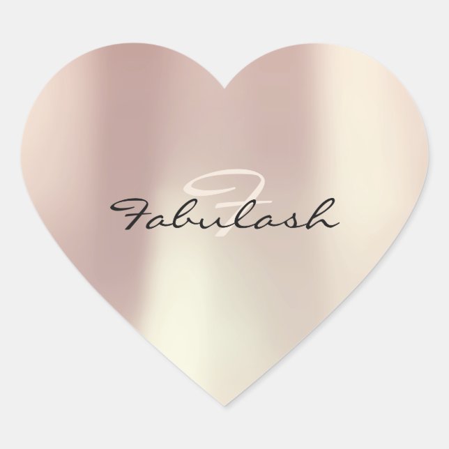 Girly Monogram Heart Glitter Rose Blush 16 Sticker (Front)