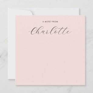 Girly Monogram Script Calligraphy Blush Pink Card