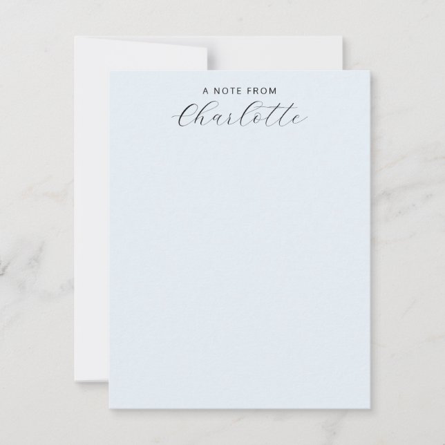 Girly Monogram Script Calligraphy Pastel Blue Card (Front)
