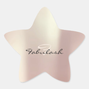 Girly Monogram Sparkly Glitter Pink Blush 16 Star Sticker