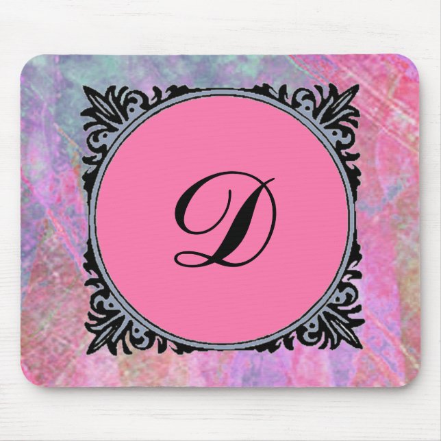 Girly monogrammed mousepad template (Front)