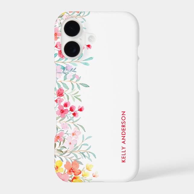 Girly Monogrammed Tropical Watercolor (Back)
