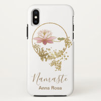 *~* Girly Namaste Lotus Gold Glitter Zen White