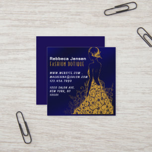 Girly New York Fashion Designer qr code Square Business Card