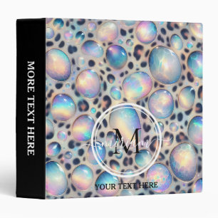 Girly Opal Leopard Print Office School Binder