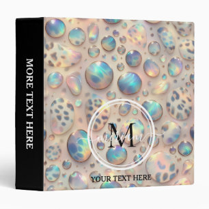 Girly Opal Leopard Print Office School Binder
