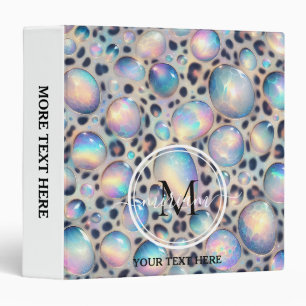 Girly Opal Leopard Print Office School Binder