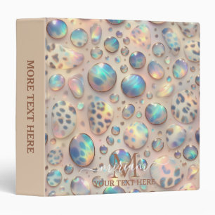 Girly Opal Leopard Print Office School Binder
