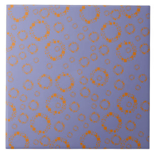 girly orange purple circle squares pattern dizzy tile