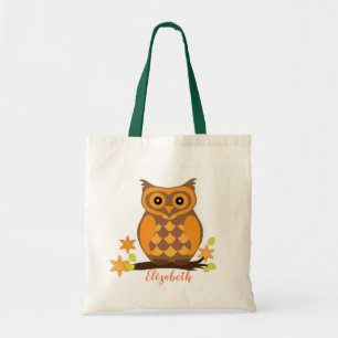 Girly Owl Tote Bag