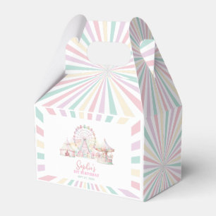 Girly Pastel Color Carnival Circus Kids Birthday Favor Box