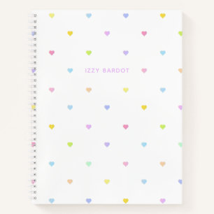 Girly Pastel Hearts Pattern Notebook