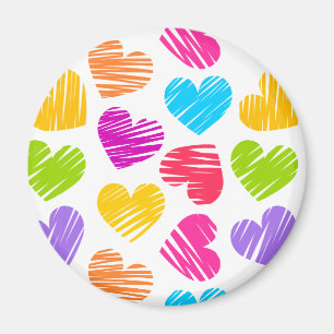 Girly pastel love hearts pattern magnet