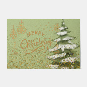 Girly pastel sparkle on the watercolor background  doormat