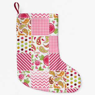 Girly Patchwork Inspired Christmas Stocking