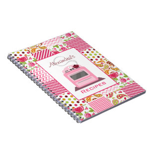 Girly Patchwork & Retro Stove Recipe Notebook