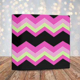 girly pattern zigzag fuchsia hot pink chevron binder