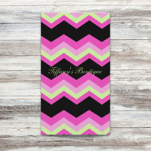girly pattern zigzag fuchsia hot pink chevron business card