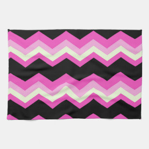 girly pattern zigzag fuchsia hot pink chevron kitchen towel
