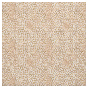 Girly Peach Pink Gold Glam Leopard Print Fabric