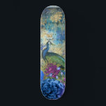 Girly Peacock Blue Pretty Fantasy Skateboard<br><div class="desc">This pretty skateboard features a lovely peacock.</div>