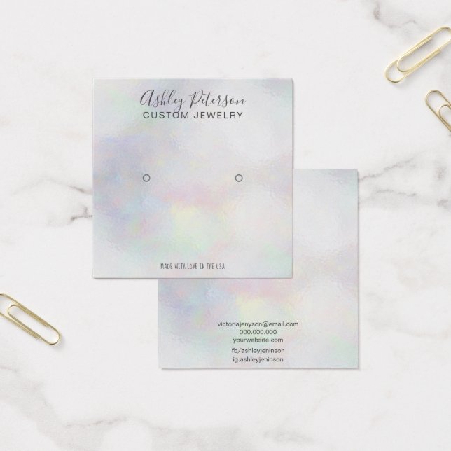 Girly pearl nacre ombre stud earring display (Office)