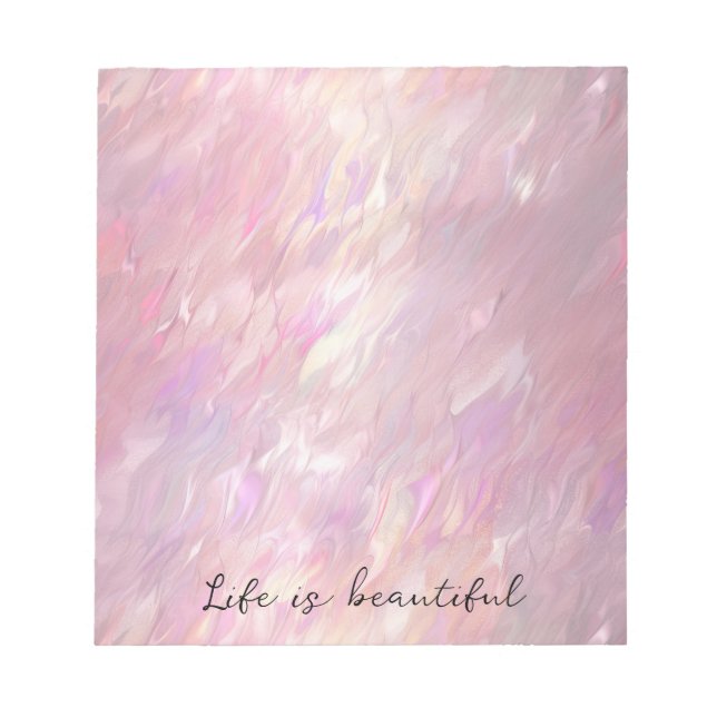 Girly Pearl Pink Notepad (Front)