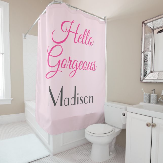 Girly Personalized Pretty Pink Hello Gorgeous Name (In Situ)