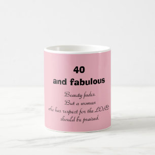 Girly Pink 40th Birthday Script Coffee Mug
