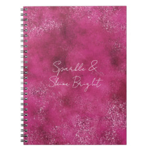 Girly Pink Abstract Glitz Glam Glitter Notebook