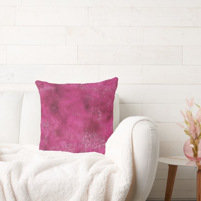 Girly Pink Abstract Glitz Glam Glitter Throw Pillow (Couch)