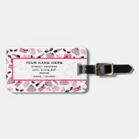 Girly Pink Accessories Luggage Tag