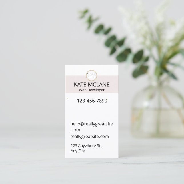 GIRLY Pink Aesthetic Professional Template Business Card (Standing Front)