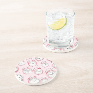 Girly Pink Alarm Clocks Coaster