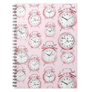 Girly Pink Alarm Clocks Notebook