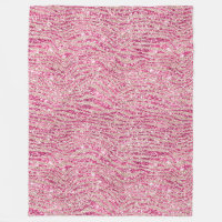 Girly Pink and Blush Glitter Zebra