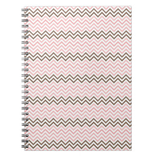 Girly Pink and Brown Chevron Notebook