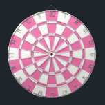 Girly Pink And White Dartboard<br><div class="desc">Girly Pink And White Dart Board</div>