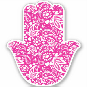 Girly Pink and White Hand of Fatima